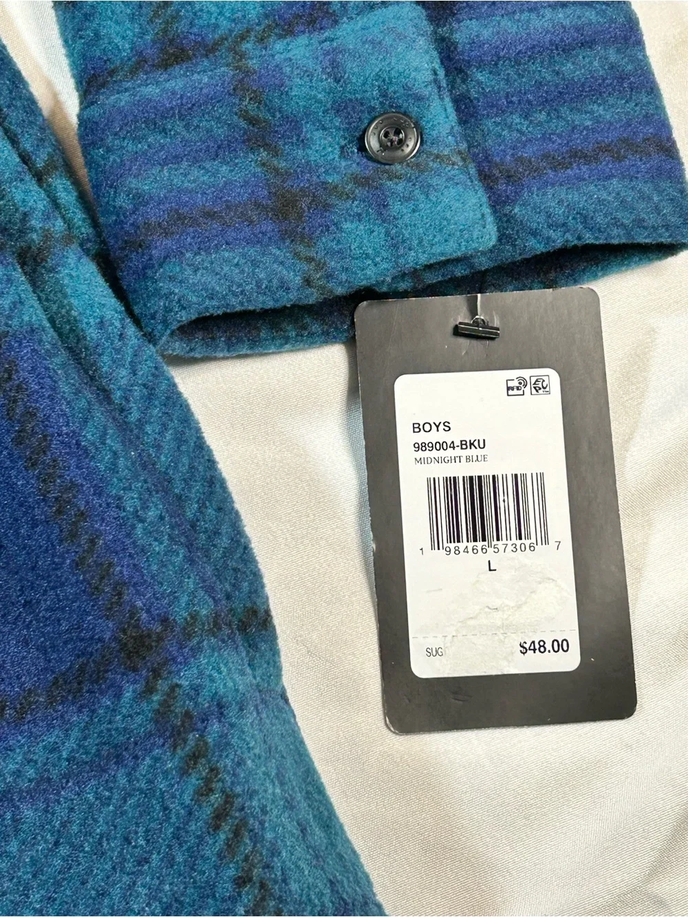 Hurley Blue & Teal Plaid Zip Fleece Jacket